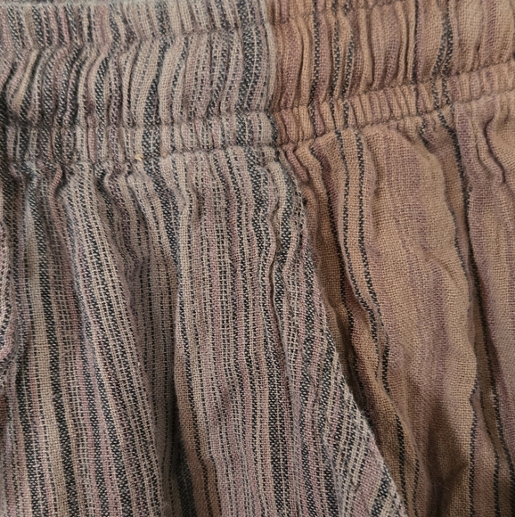 Soul Flower Brown Striped Patchwork Cotton Pants Size Medium - Picture 4 of 6